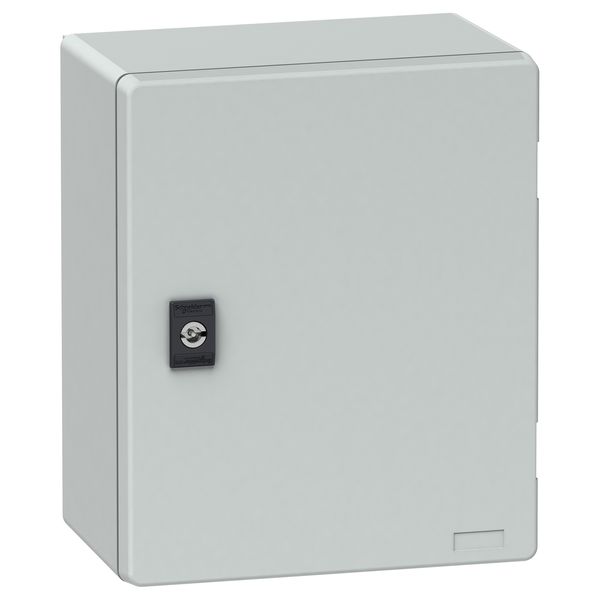 wall-mounting encl. polyester monobloc IP66 H308xW255xD160mm+metal mount.plate image 1