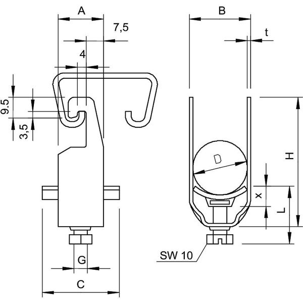 2056U 34 FT Clamp clip  28-34mm image 2