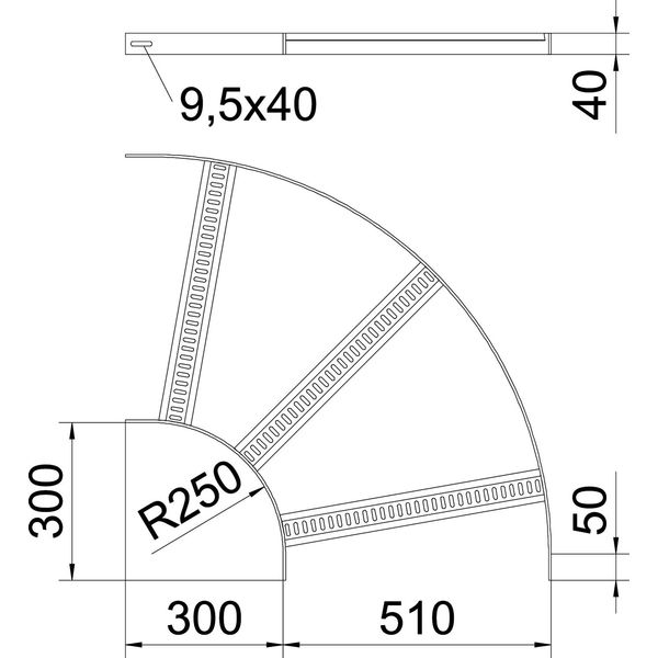 SLB 90 62 500ALU 90° bend with trapezoidal rung B510mm image 2