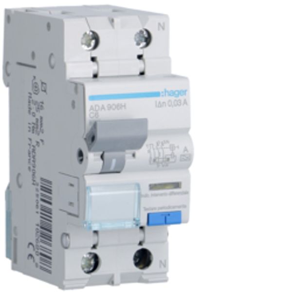 LEAKAGE RELAY A 2P 30mA & FUSE 6kA C 6A image 1