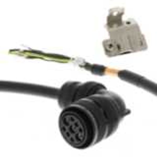 1S series servo motor power cable, 5 m, with brake, 400 V: 400 W to 3 image 2