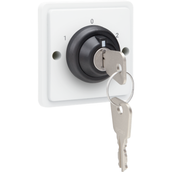 Splashproof key switch 16 A with screw terminals, white image 1