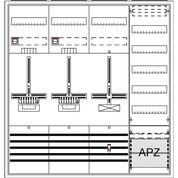 DA47QH Meter board, Field width: 4, Rows: 57, 1100 mm x 1050 mm x 215 mm, Isolated (Class II), IP31 image 17
