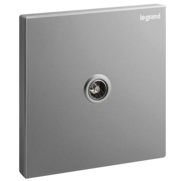 Galion - 1 gang TV female terminal socket outlet - Dark Silver image 1