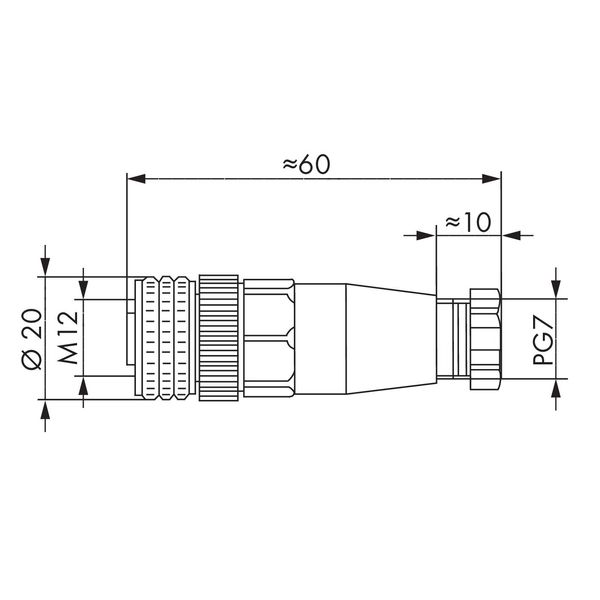 Fitted pluggable connector 4-pole M12 socket, straight image 4