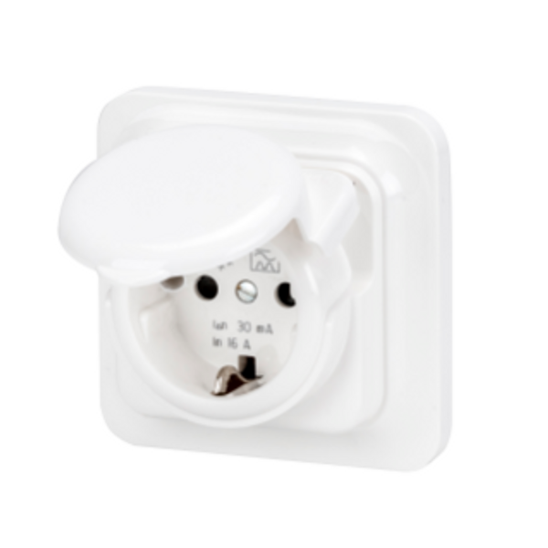 FLUSH MOUNTING RCD SAFETY SOCKET-OUTLET - 16A 0,03mA IP44 image 1
