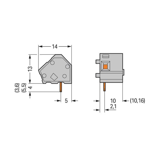 Stackable PCB terminal block 2.5 mm² Pin spacing 10/10.16 mm orange image 3