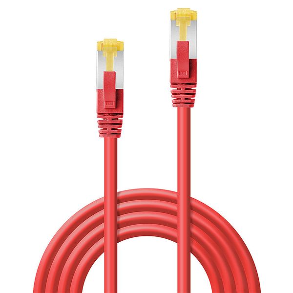 0.3m RJ45 S/FTP LSZH Network Cable, Red Cat.6A Plug, Cat.7 raw cable image 2