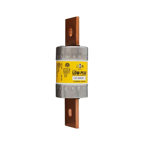 Eaton Bussmann Series LPJ Fuse,LPJ Low Peak,Current-limiting,time delay,400 A,600 Vac,300 Vdc,300000 A at 600 Vac,100 kAIC Vdc,Class J,10s at 500% response time,Dual element,Bolted blade end X bolted blade end conn.,2.11 in dia.,Indicating image 4