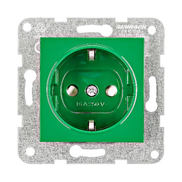 Socket outlet, safety shutter, cage clamps, green image 1