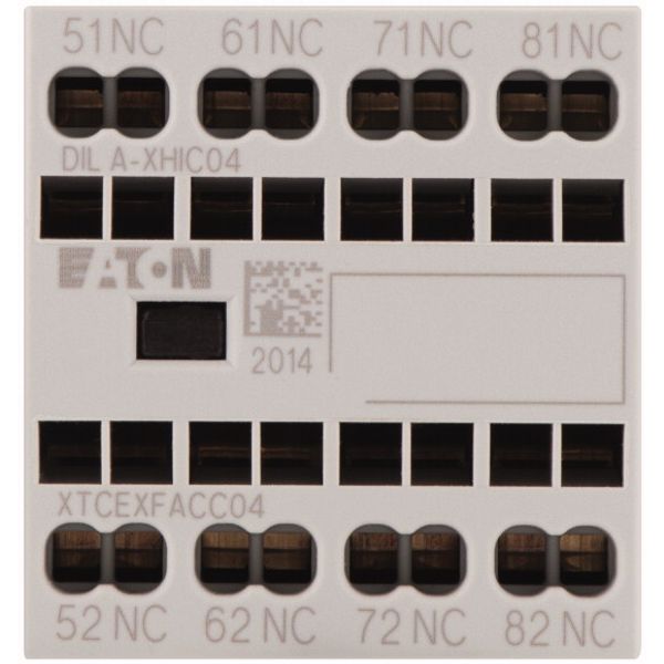 Auxiliary contact module, 4 pole, Ith= 16 A, 4 NC, Front fixing, Spring-loaded terminals, DILA, DILM7 - DILM38 image 2