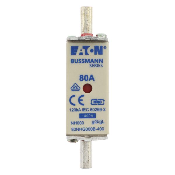 Fuse-link, LV, 80 A, AC 400 V, NH000, gL/gG, IEC, dual indicator, live gripping lugs image 14