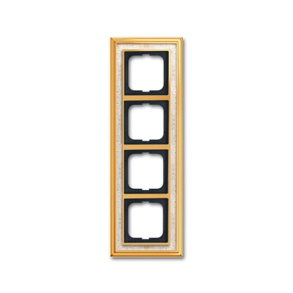 1724-836-500 Cover Frame Busch-dynasty® polished brass decor ivory white image 1