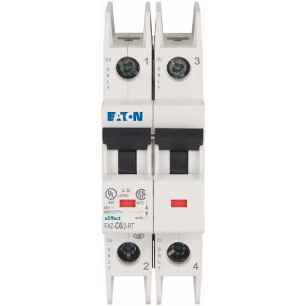 Miniature circuit breaker (MCB), 6 A, 2p, characteristic: C image 1