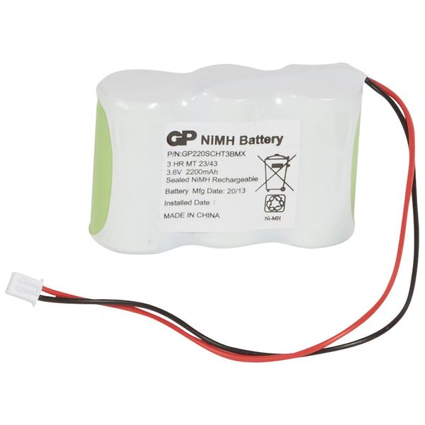 Nickel Cadmium battery - for emergency lighting luminaires - 2 x 3.6 V - 2.2 Ah image 1