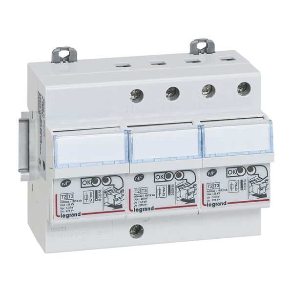 Self-protected SPD - for consumer unit - T2 - Imax 12 kA/pole - 3P+N left image 2