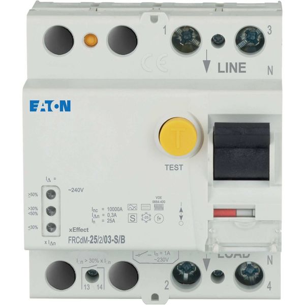 Digital residual current circuit-breaker, all-current sensitive, 25 A, 2p, 300 mA, type S/B image 1