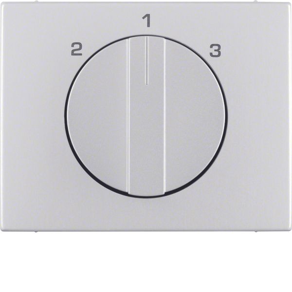 Centre plate rotary knob 3-step switch, Berker K.5, alu, aluminium ano image 1