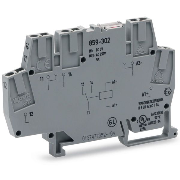Relay module Nominal input voltage: 24 VDC 1 changeover contact gray image 4
