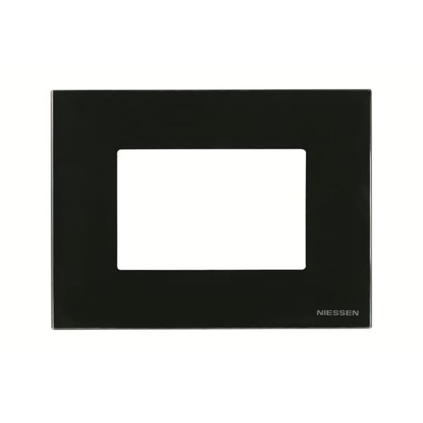 N2473 CN Frame 3 modules 1gang Black Glass - Zenit image 1