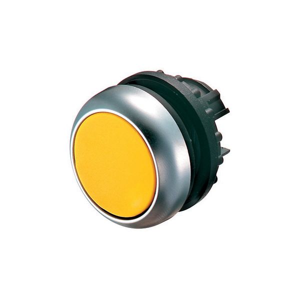 Illuminated pushbutton actuator, RMQ-Titan, Flush, momentary, yellow, Blank, Bezel: titanium image 2