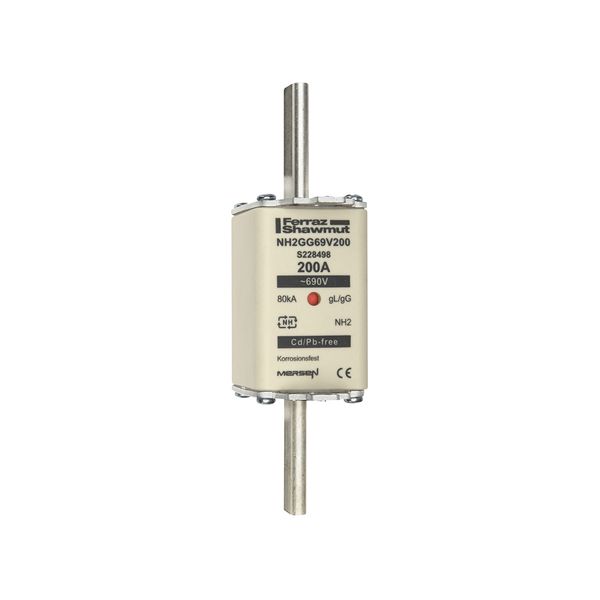 Fuse-link NH2 gG 690VAC 200A live tags Double indicator image 1