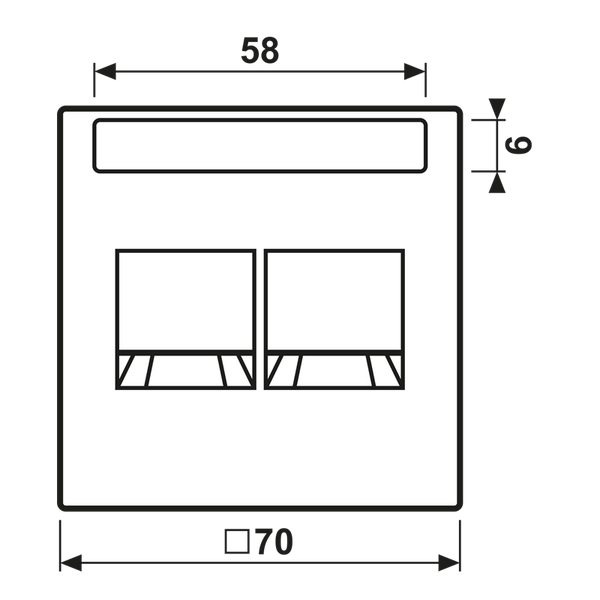 Centre plate for MJ f. 2 sockets LS1969-2NAWESW image 2