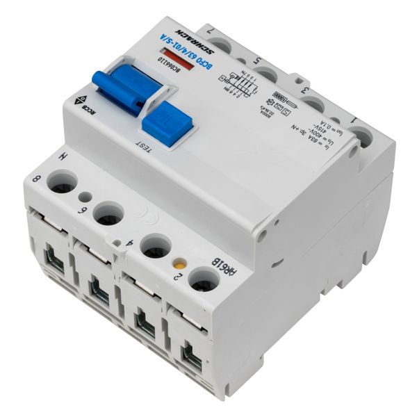 Residual current circuit breaker 63A, 4-p, 100mA, type S,A image 6