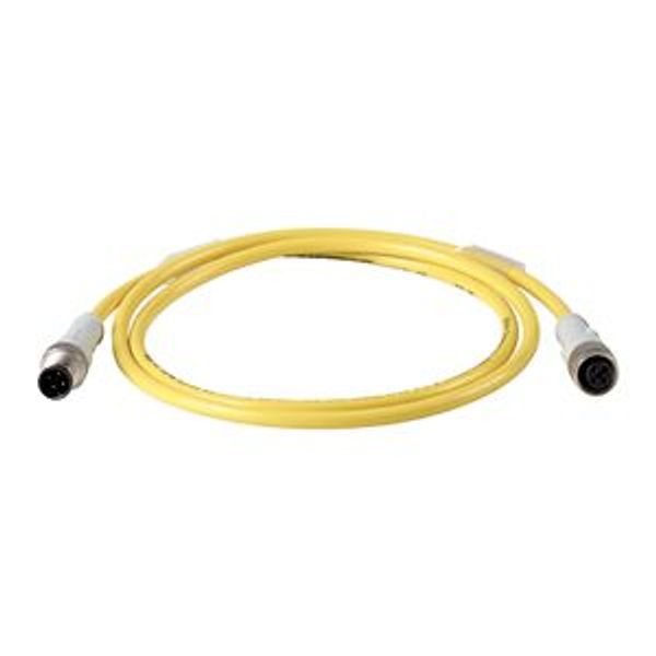 Connection cable, 4p, DC current, coupling M12 flat, plug, straight, L=1m image 2