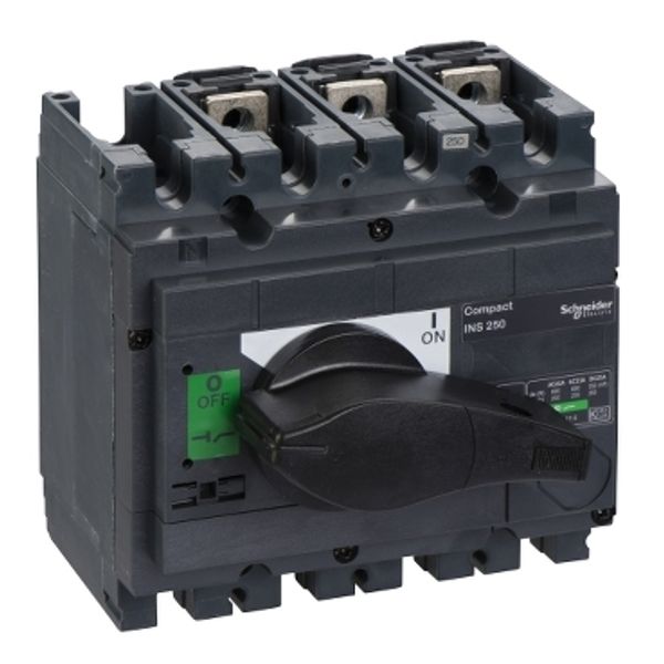 switch disconnector, Compact INS250 , 250 A, standard version with black rotary handle, 3 poles image 2