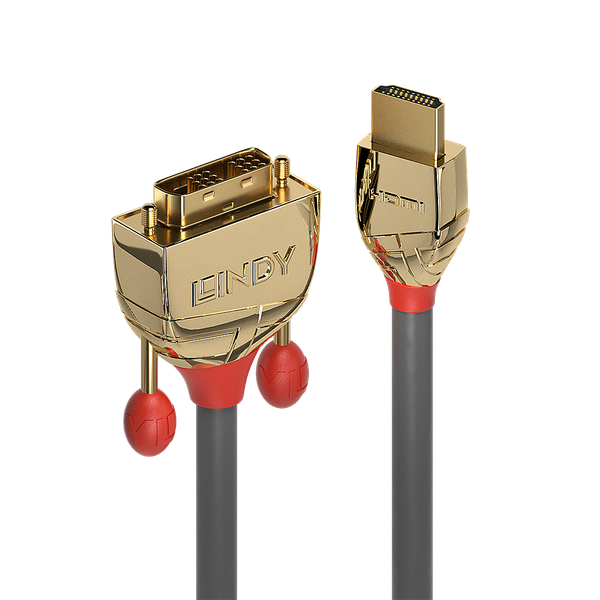 2m HDMI to DVI-D Cable, Gold Line HDMI Male to DVI-D Single Link Male image 1