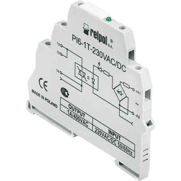 Interface relays PI6-1T-5...32VDC (gray) image 1