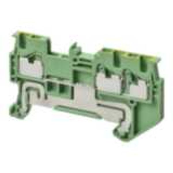 Ground multi conductor DIN rail terminal block with 3 push-in plus con image 3
