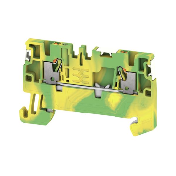 PE terminal, PUSH IN, 1.5 mm², Green/yellow, orange image 1