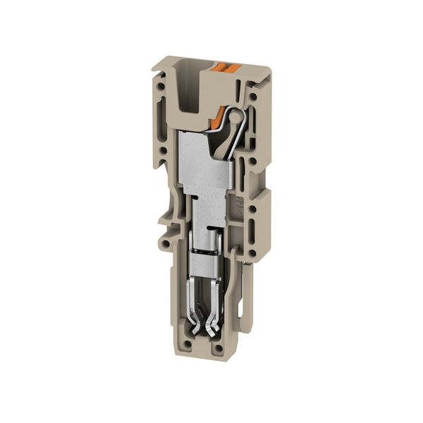 Plug (terminal), PUSH IN, 4 mm², 800 V, 32 A, dark beige image 1