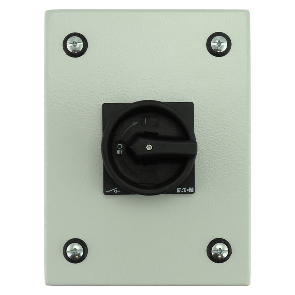 Main switch, P1, 40 A, surface mounting, 3 pole + N, STOP function, With black rotary handle and locking ring, Lockable in the 0 (Off) position, in st image 7