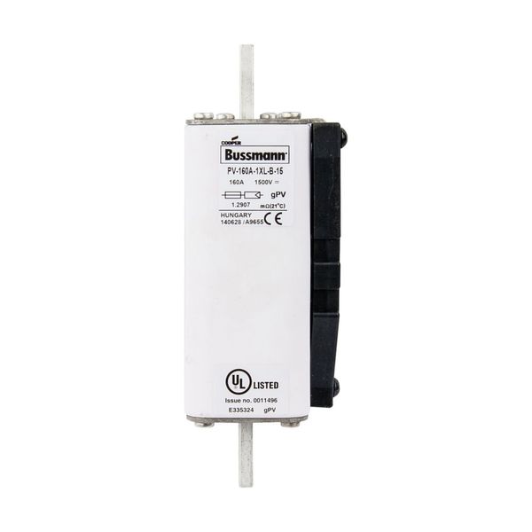 Fuse-link, high speed, 160 A, DC 1500 V, 1XL, 51 x 189 mm, gPV, IEC, UL, with indicator, bolted image 1