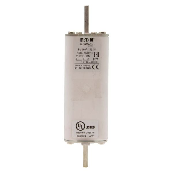 Fuse-link, high speed, 160 A, DC 1500 V, 1XL, 51 x 189 mm, gPV, IEC, UL, with indicator image 20