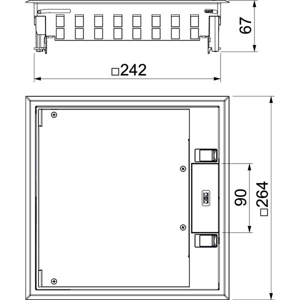 GES9-3S U 7011 Service outlet for universal mounting 264x264x67 image 2