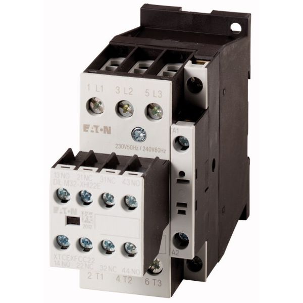 Contactor, 380 V 400 V 11 kW, 2 N/O, 2 NC, RDC 24: 24 - 27 V DC, DC operation, Screw terminals image 1