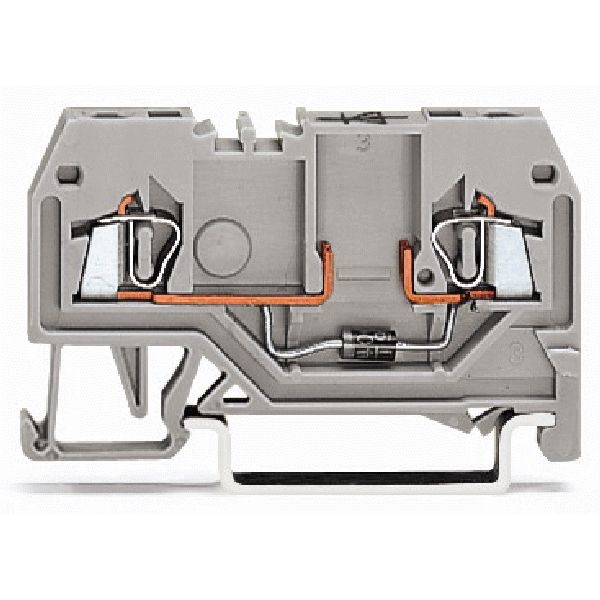 Component terminal block 2-conductor with diode 1N4007 gray image 1