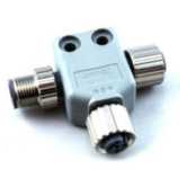 DeviceNet IP67 T-branch connector (2x female, 1x male M12) image 1