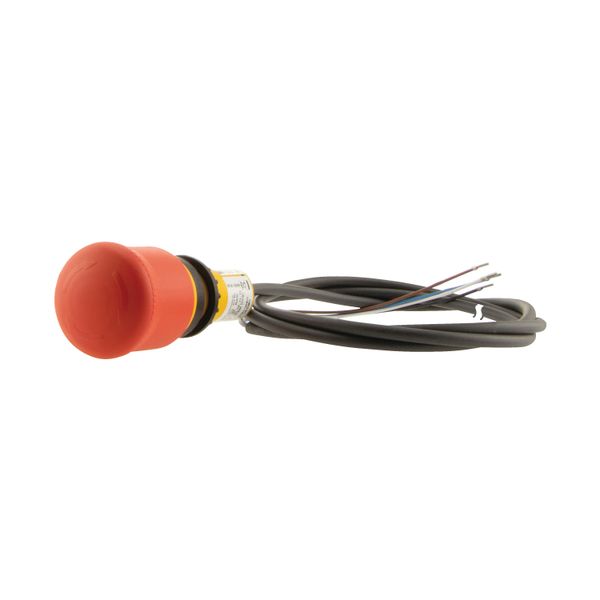Emergency stop/emergency switching off pushbutton, Mushroom-shaped, 38 mm, Turn-to-release function, 2 NC, Cable (black) with non-terminated end, 4 po image 12