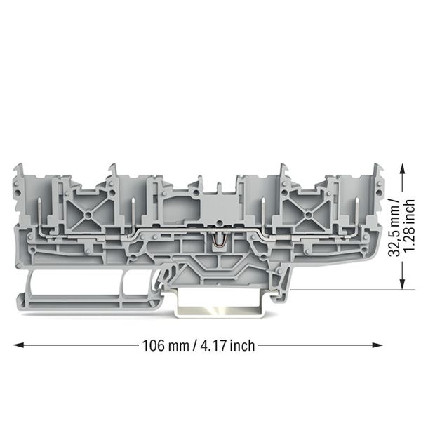 4-pin carrier terminal block for DIN-rail 35 x 15 and 35 x 7.5 gray image 1