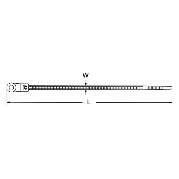 Cable tie natural 155x3.7 mm with eye image 2