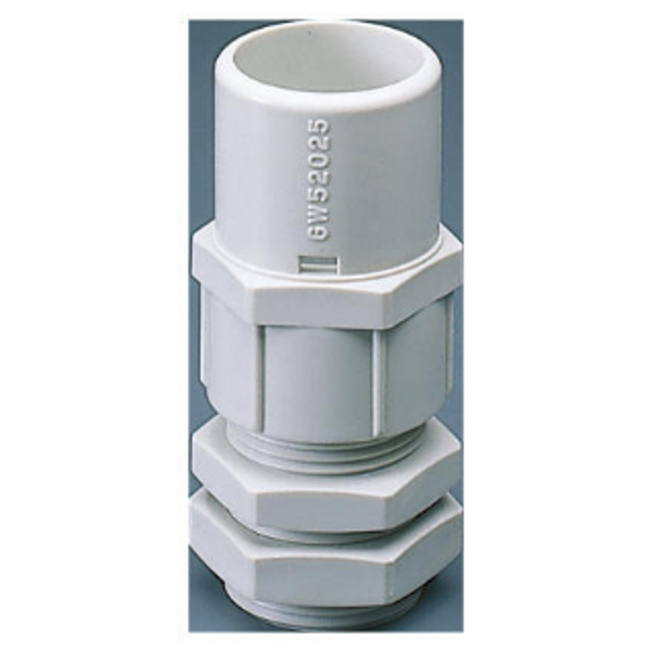 NYLON CABLE GLAND WITH HOUSING FOR RIGID CONDUIT - PG PITCH 29 FOR CONDUITS Ø 32MM - GREY RAL 7035 - IP66 image 1