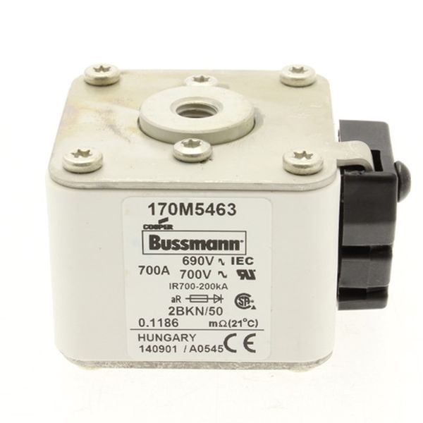 Fuse-link, high speed, 700 A, AC 690 V, size 2, aR, IEC, UL, single indicator image 2