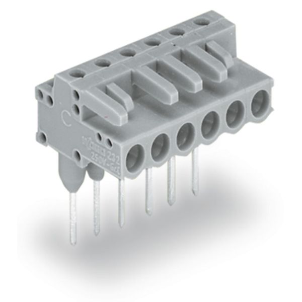 Female connector for rail-mount terminal blocks 0.6 x 1 mm pins angled image 1