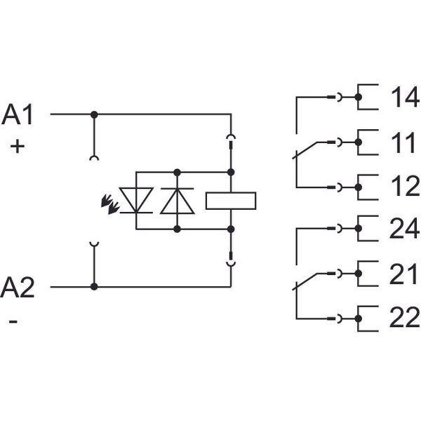 Relay module Nominal input voltage: 110 VDC 2 changeover contacts gray image 4