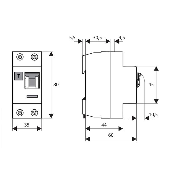 Residual current circuit breaker 40A, 2-p, 300mA, type A,6kA image 3